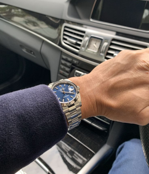 Customer wearing the Classic Date Watch
