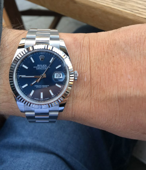 Customer wearing the Classic Date Watch