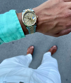 Customer wearing the Classic Date Watch
