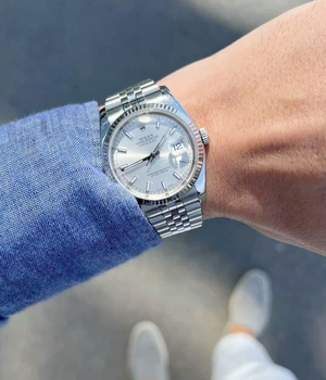 Customer wearing the Classic Date Watch